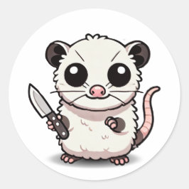 Stabilität: Die Kawaii-Possum Runder Aufkleber