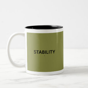 Stabilität Ruhig Olivgrün Motivierend Minimal  Zweifarbige Tasse