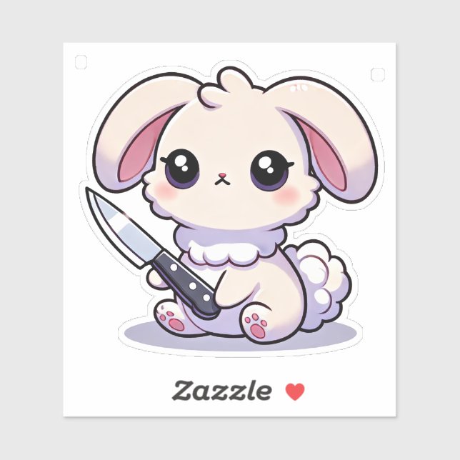 Stabilité : Kawaii Bunny Vinyl Sticker (Feuille)