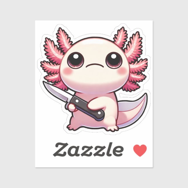 Stabilité : Sticker Kawaii Axolotl Vinyl (Feuille)