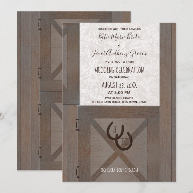 Stable Doors Barn Wedding Einladung (Vorne/Hinten)
