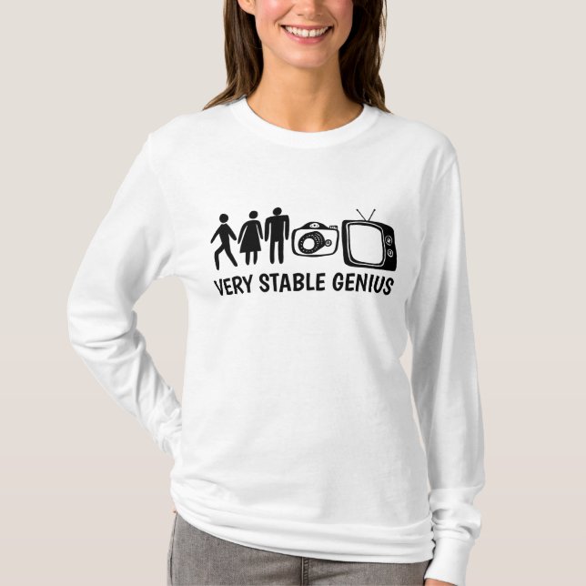 STABLE GENIUS Person Woman Man Camera TV T-Shirt (Vorderseite)