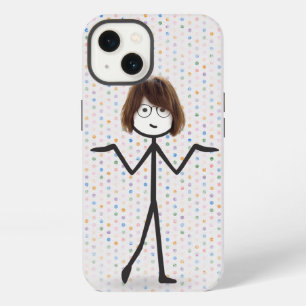 Stabmädchen mit Brille auf Punkten iPhone Hülle