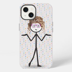Stabmädchen mit Brille auf Punkten iPhone Hülle