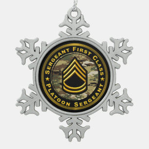 Stabsfeldwebel Zugführer Schneeflocken Zinn-Ornament