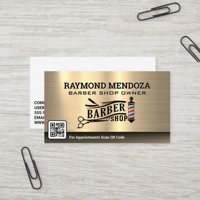 Stabstahl und Werkzeuge | Gold Metallic Visitenkarte (Vorderseite/Rückseite Beispiel)