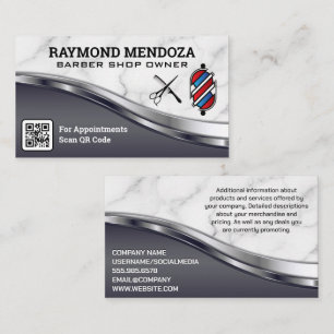 Stabstahl und Werkzeuge Metall und Marmor QR Visitenkarte