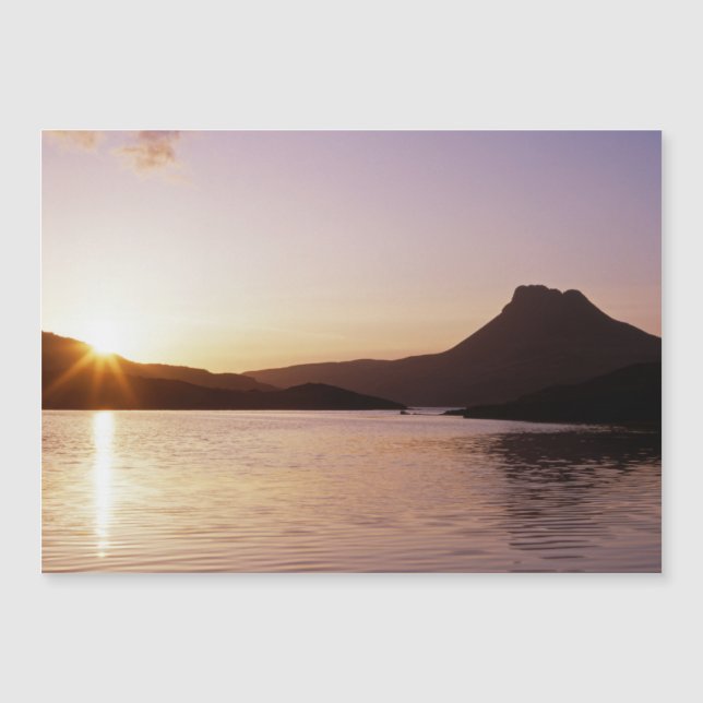 Stac Pollaidh Sonnenuntergang Schottland Magnetkarte (Vorderseite)