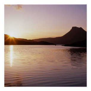 Stac Pollaidh Sonnenuntergang Schottland Poster