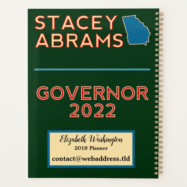 Stacey Abrams wählt Blue, georgischer Gouverneur 2 Planer (Rückseite)