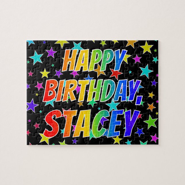 "STACEY" Vorname, Spaß "GLÜCKLICHER GEBURTSTAG" (Horizontal)