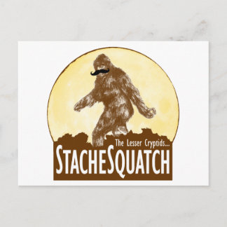 "STACHE SQUATCH The Lesser Cryptid - Funny Bigfoot Postkarte