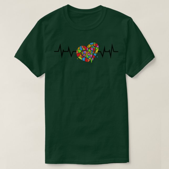 Stached Glas Heartbeat T-Shirt (Design vorne)