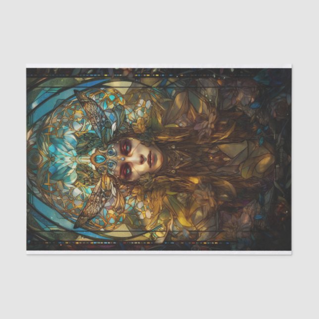 Stached Glass Fairy Lady Seidenpapier (Vorderseite)