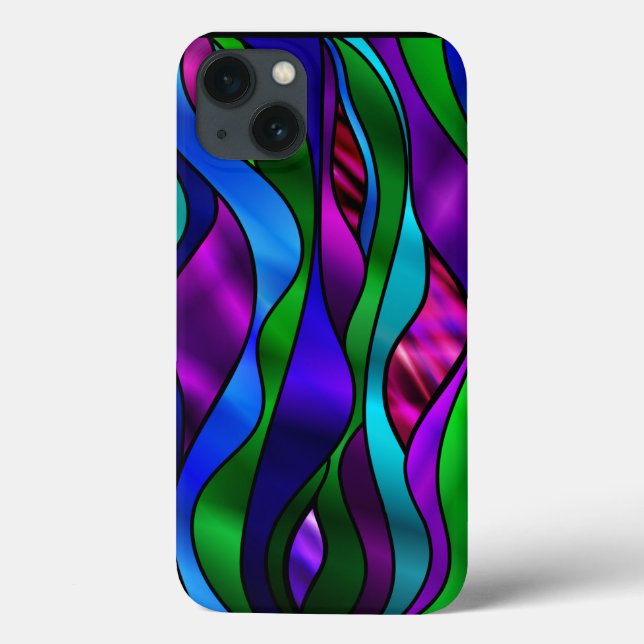 StachedGlassSwirl-Blue Case-Mate iPhone Hülle (Rückseite)