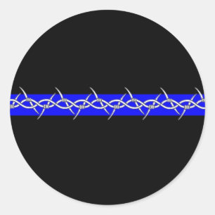 StachelBlue Line-Korrekturen Runder Aufkleber