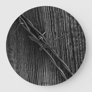 Stacheldraht Große Wanduhr