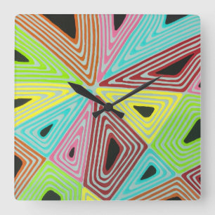 Stacheldraht in der Schwarzen Wall-Uhr Quadratische Wanduhr