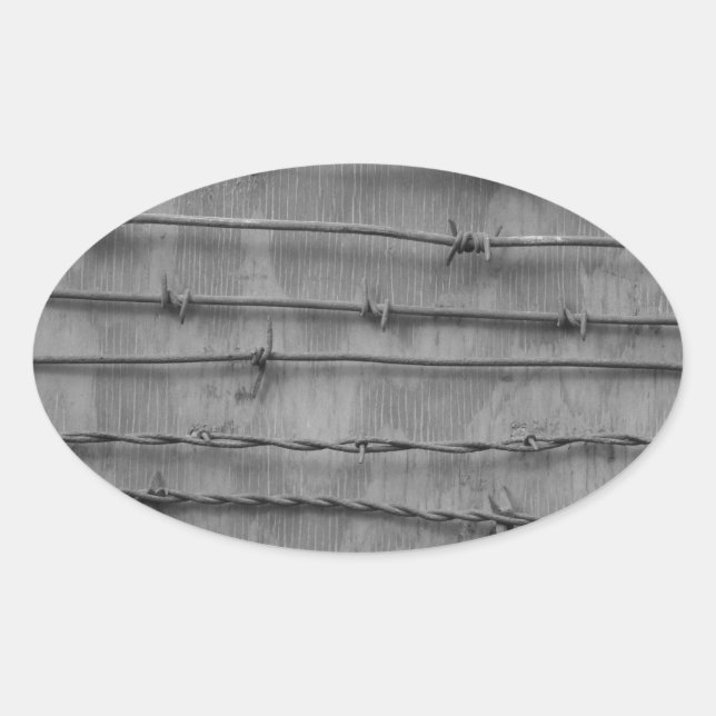 Stacheldraht Ovaler Aufkleber (Vorderseite)