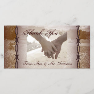 Stacheldraht Western Hochzeit danke