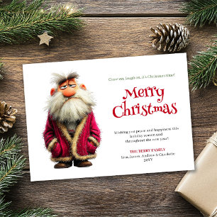 Stacheliger Santa lustige editierbare Weihnachtsgr Feiertagskarte