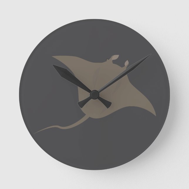 Stachelrochen Runde Wanduhr (Vorderseite)
