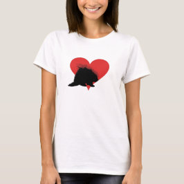 Stachelschwein mit einem großen roten Herzen T-Shirt