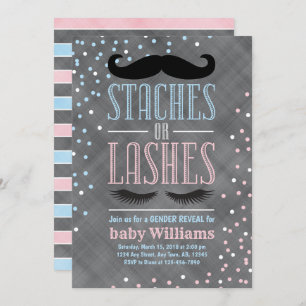 Staches oder Lashes Einladung