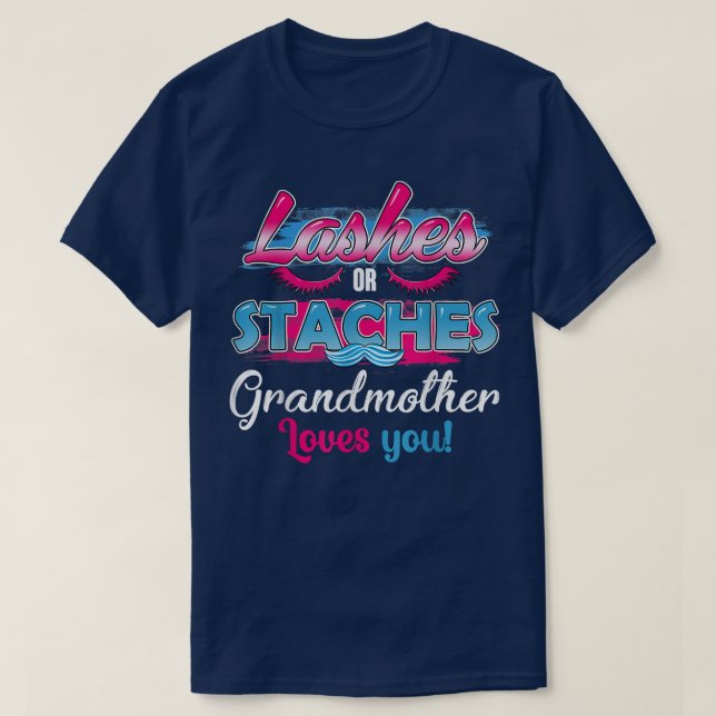 Staches oder Lashes Lieben T-Shirt (Design vorne)