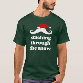 Staching durch das lustige mustach Weihnachten des T-Shirt