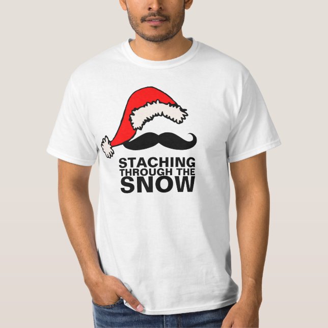 Staching durch das Schnee-Shirt T-Shirt (Vorderseite)