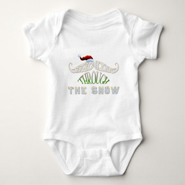 Staching durch den Schnee Baby Strampler (Vorderseite)