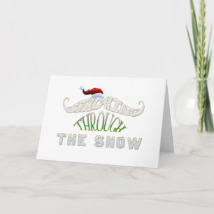 Staching durch den Schnee Feiertagskarte