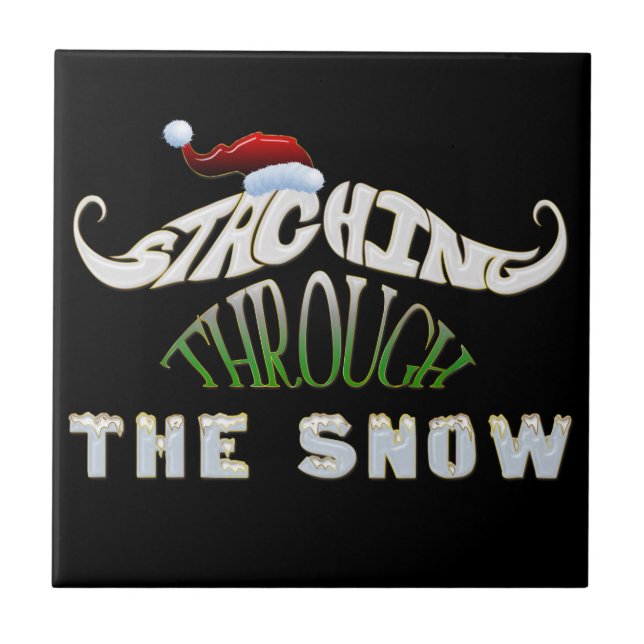 Staching durch den Schnee Fliese (Vorderseite)