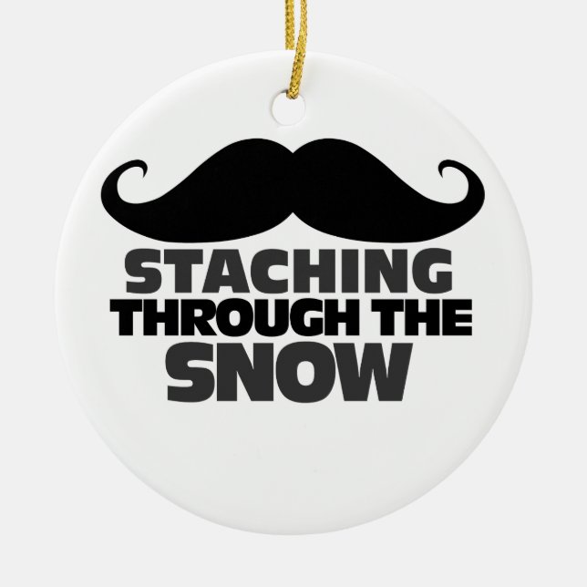 Staching durch den Schnee Keramik Ornament (Vorne)