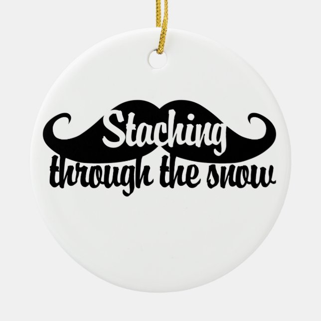 Staching durch den Schnee Keramik Ornament (Vorne)