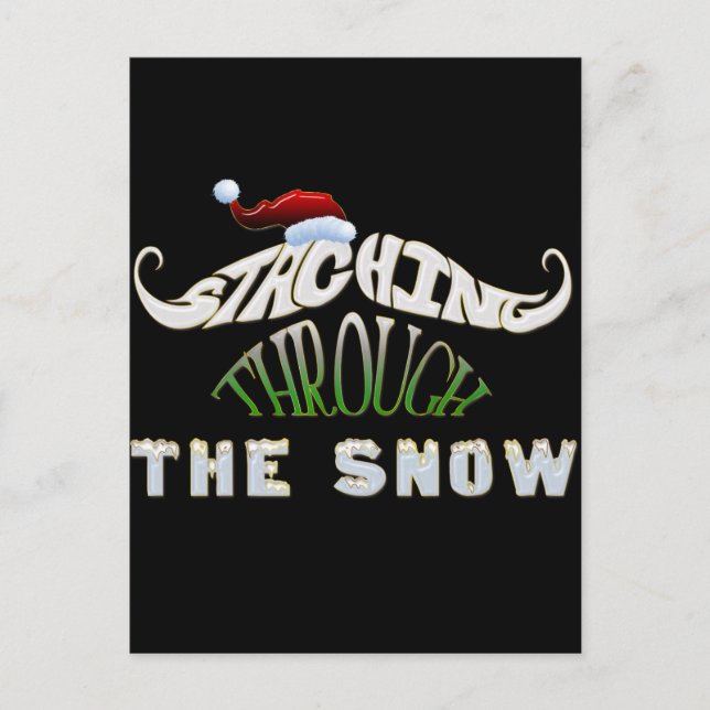 Staching durch den Schnee Postkarte (Vorderseite)