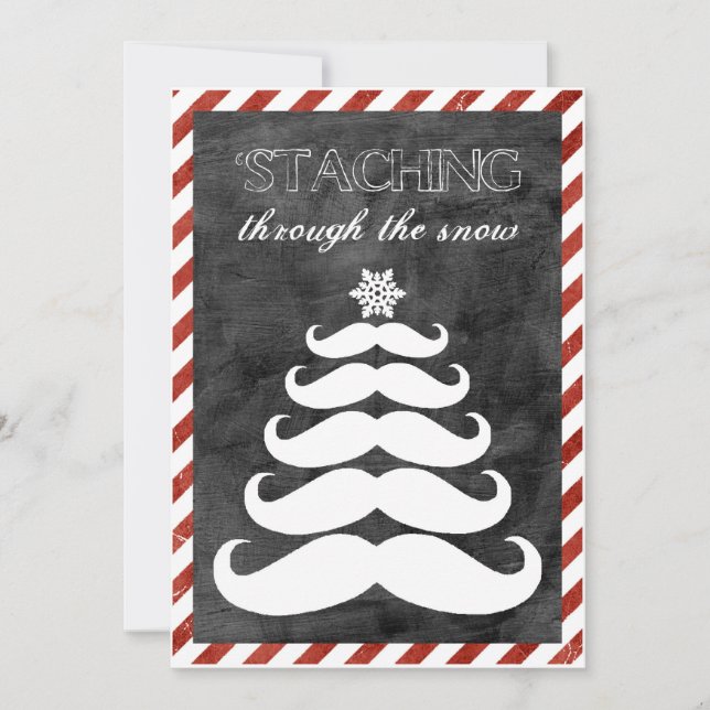 'Staching par la neige, carte de Noël de photo (Devant)