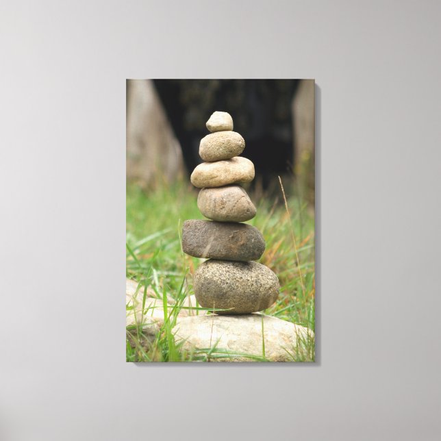 Stack der ausgewogenen Steine Leinwanddruck (Vorderseite)