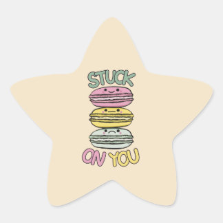 Stack of Cute Kawaii Macarons Stern-Aufkleber