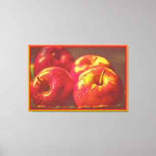 "Stack of Red Apples Fruit" Niedliches Foto. Jetzt Leinwanddruck