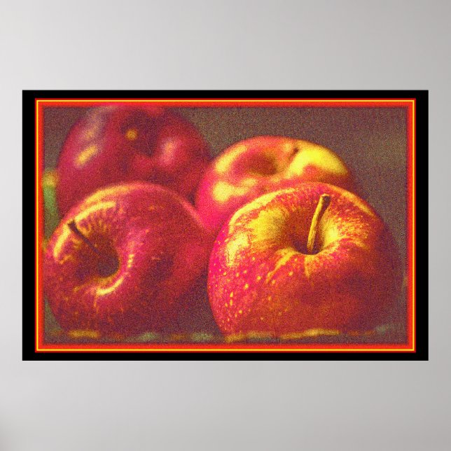 "Stack of Red Apples Fruit" Niedliches Foto. Jetzt Poster (Vorne)