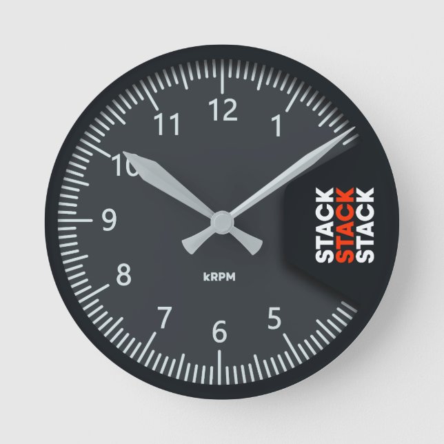 Stack-Tachometer-Uhr Runde Wanduhr (Vorderseite)