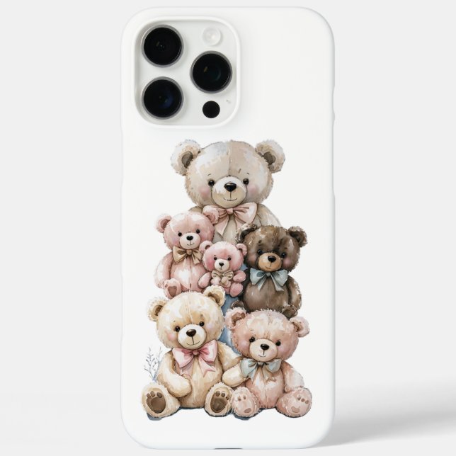 Stack von Cudddy Teddy Bears iPhone 16 Pro Max Hülle (Rückseite)