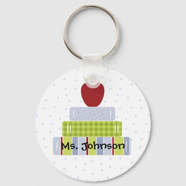 Stacked Books Teacher's Key Chain Schlüsselanhänger (Vorderseite)