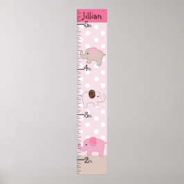 Stacked Pink Elephants Growth Chart Keep at 8x44! Poster