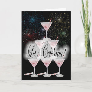 Stacked Pink Martini Grad Invitation Einladung