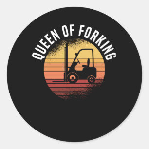 Stacker Driver Stapler Stacker Sprichwort Runder Aufkleber