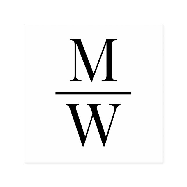 Stacks 2 Initial Horiz Spacer Wedding Monogram Permastempel (Design)
