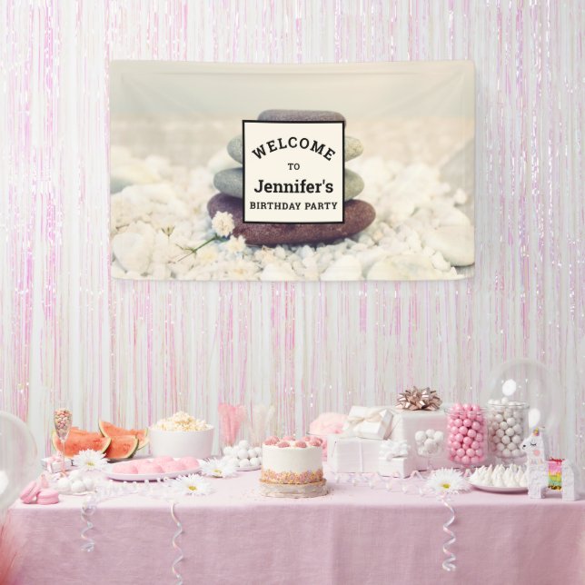 Stacks Meditative Cairn Geburtstag Banner (Party)